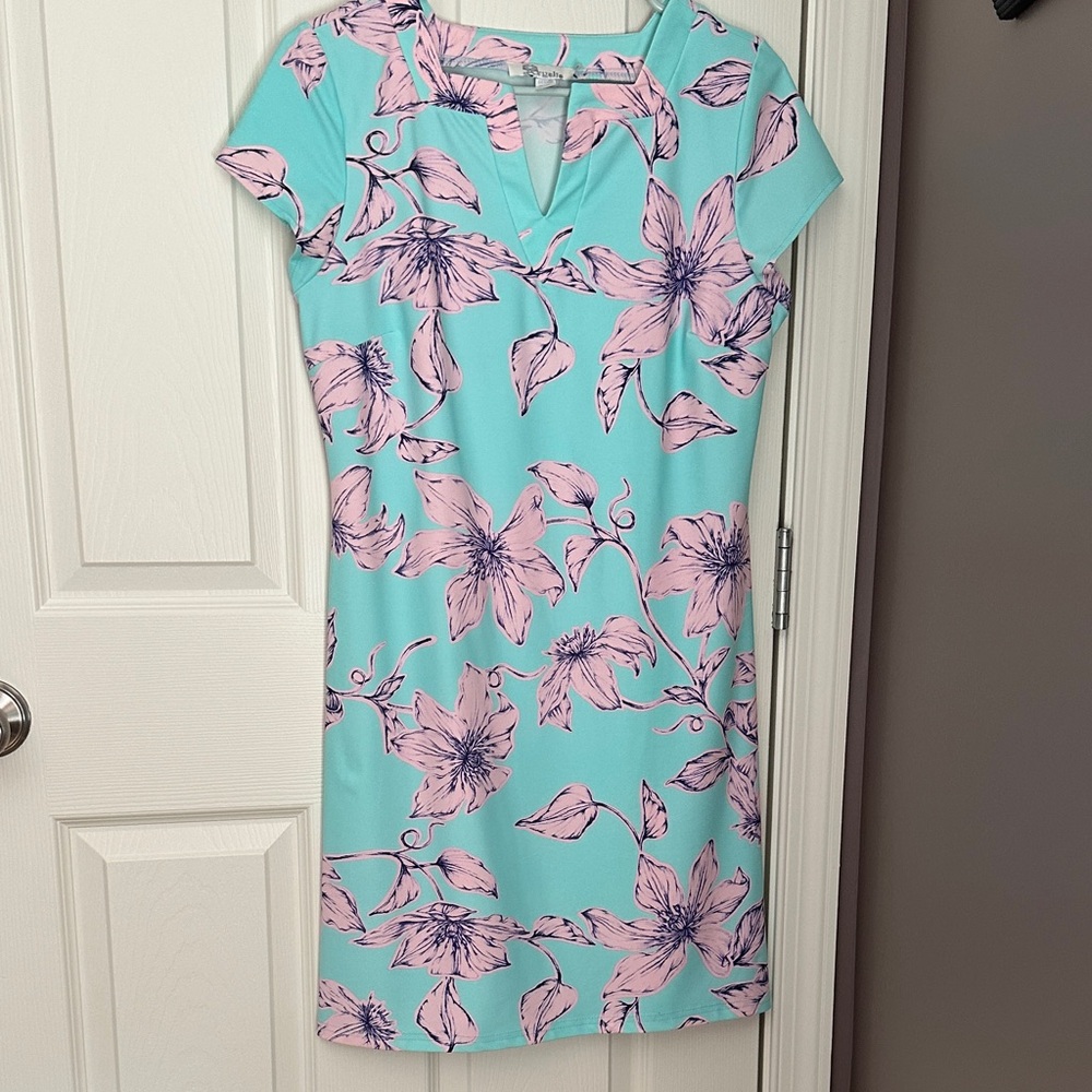 Aryeh Mint and Pink Floral Dress size Medium